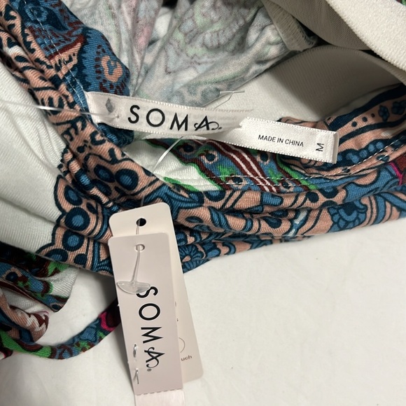 NEW Soma Soft Halter tie midi bra dress Multicolor Paisley Halter Dress size M - Picture 6 of 11